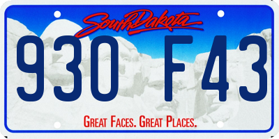 SD license plate 93OF43