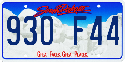 SD license plate 93OF44