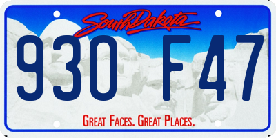 SD license plate 93OF47