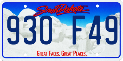 SD license plate 93OF49