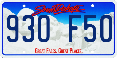 SD license plate 93OF50