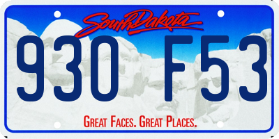 SD license plate 93OF53