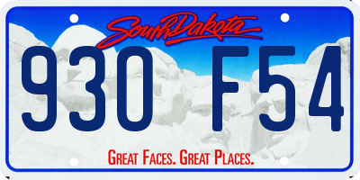 SD license plate 93OF54