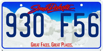 SD license plate 93OF56