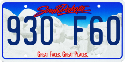SD license plate 93OF60