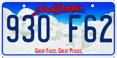 SD license plate 93OF62