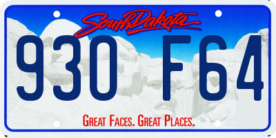 SD license plate 93OF64