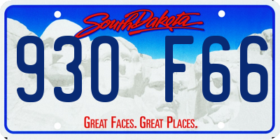 SD license plate 93OF66