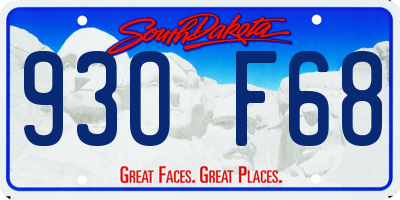 SD license plate 93OF68