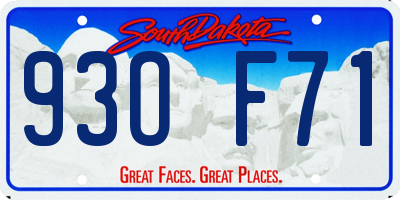 SD license plate 93OF71