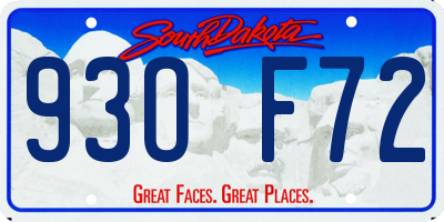SD license plate 93OF72