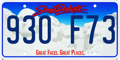 SD license plate 93OF73