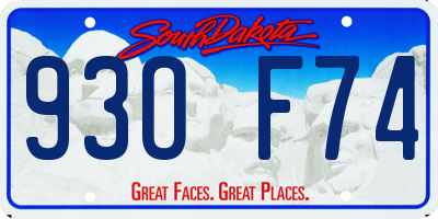 SD license plate 93OF74