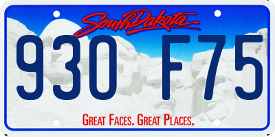 SD license plate 93OF75