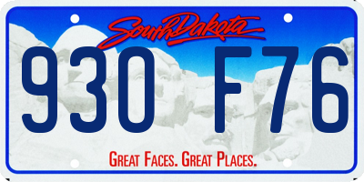 SD license plate 93OF76