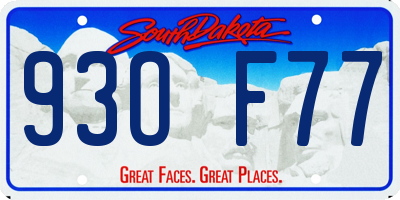 SD license plate 93OF77