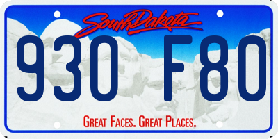 SD license plate 93OF80