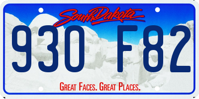 SD license plate 93OF82