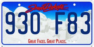 SD license plate 93OF83
