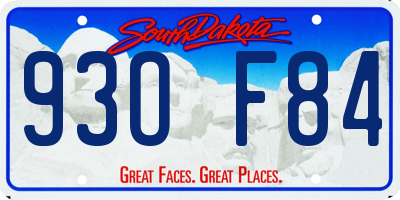 SD license plate 93OF84