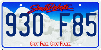 SD license plate 93OF85