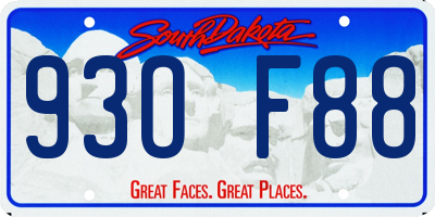 SD license plate 93OF88