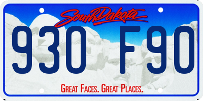 SD license plate 93OF90