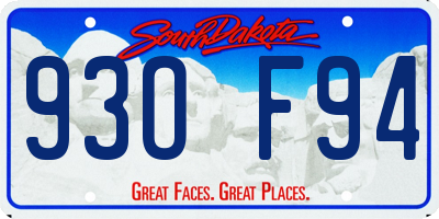 SD license plate 93OF94