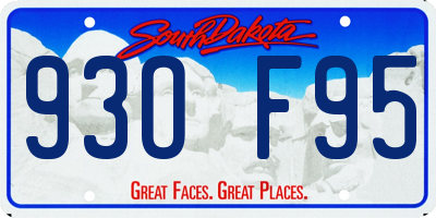 SD license plate 93OF95