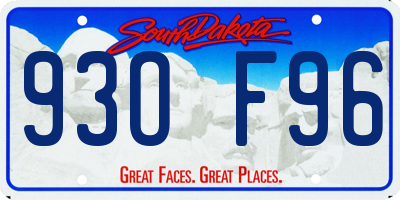 SD license plate 93OF96