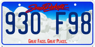 SD license plate 93OF98