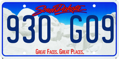 SD license plate 93OG09