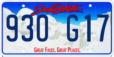 SD license plate 93OG17