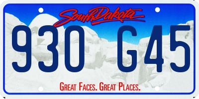 SD license plate 93OG45