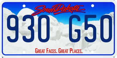 SD license plate 93OG50