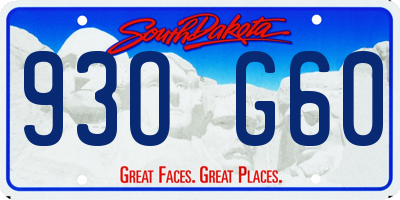 SD license plate 93OG60