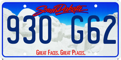 SD license plate 93OG62