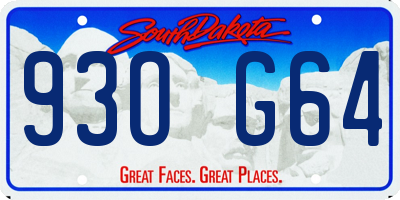 SD license plate 93OG64