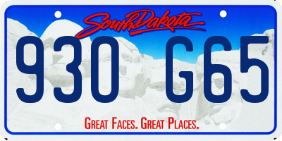SD license plate 93OG65