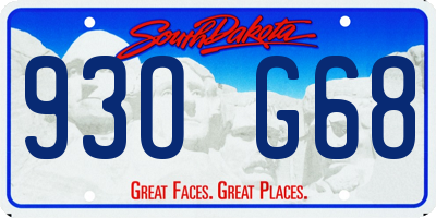 SD license plate 93OG68