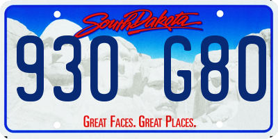 SD license plate 93OG80