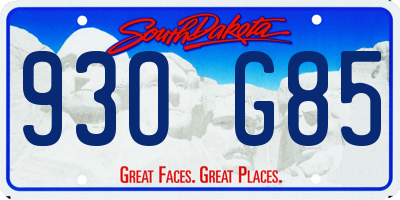 SD license plate 93OG85