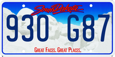 SD license plate 93OG87