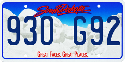 SD license plate 93OG92