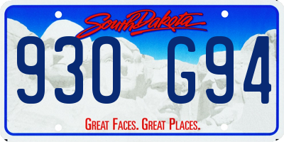 SD license plate 93OG94