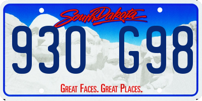 SD license plate 93OG98