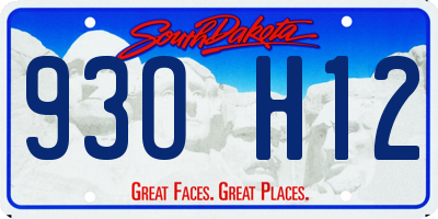 SD license plate 93OH12