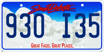 SD license plate 93OI35