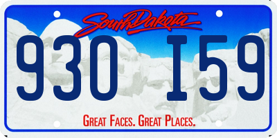 SD license plate 93OI59