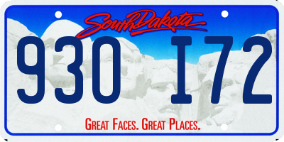 SD license plate 93OI72